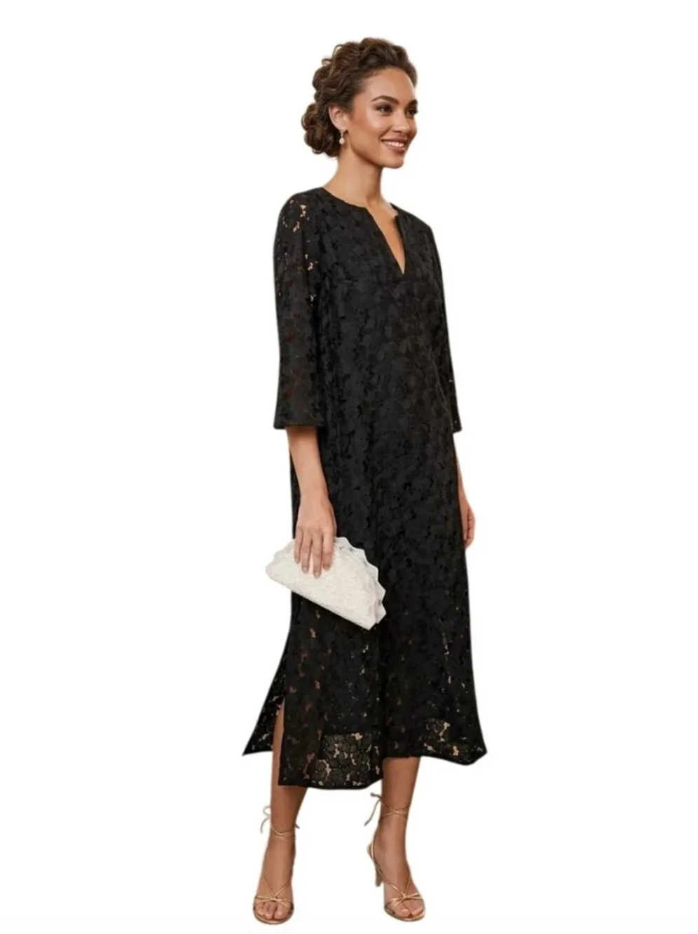 Tuckernuck Jamie Black V-Neck Lace Dress Sz XS NWT